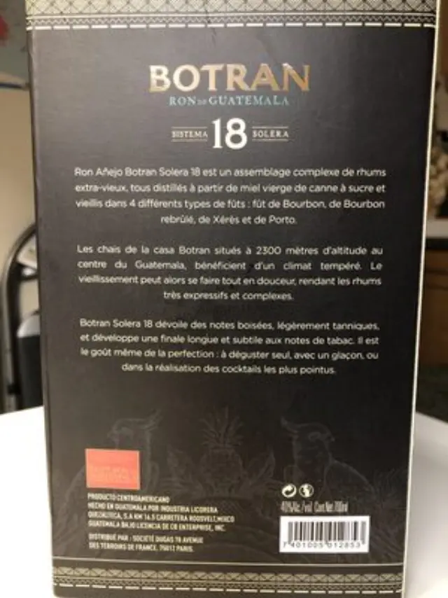 BOTRAN 18 Y.O. SOLERA 1893 ANEJO RUM 700ml 2