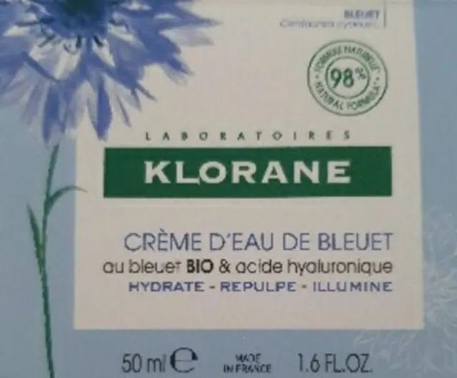 Klorane Cornflower Water Cream Ενυδατική Κρέμα Ημέρας με Βιολογική Κυανή Κενταύρια και Υαλουρονικό Οξύ για Πρόσωπο & Μάτια 50ml