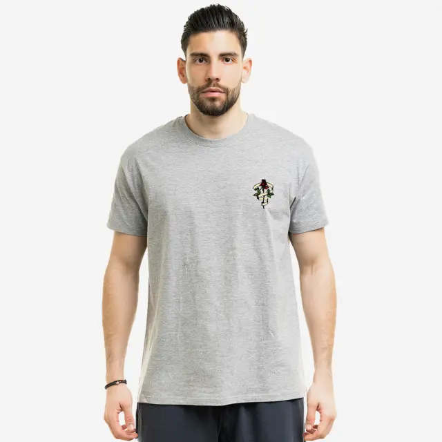 T-shirt Noshame® Signature Γκρί με Τύπωμα Rose - 122332 - XXL