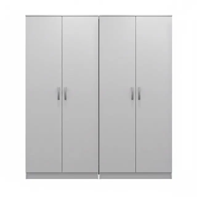 Ντουλάπα τετράφυλλη Athos Ι pakoworld λευκή 160x42x180εκ 3
