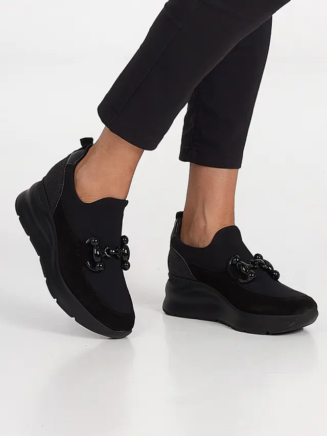 Comart Sneakers Γυναικείο ύφασμα/δέρμα Nubuck Μαύρο ART/4494 NERO 2