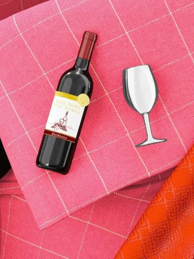 Metalmorphose Σετ 2 Καρφίτσες / 3D Metal Fashion Pins: Red Wine 3
