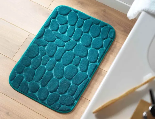 Πατάκι Μπάνιου Ricochet Douceur d'intérieur με memory foam και διαστάσεις 50x80cm - Blue/Emerald Green 1801976