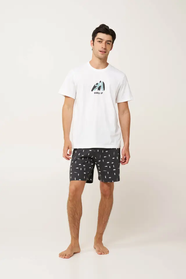 Ανδρική Surf Βαμβακερή Πυτζάμα Vamp 24690 WHITE