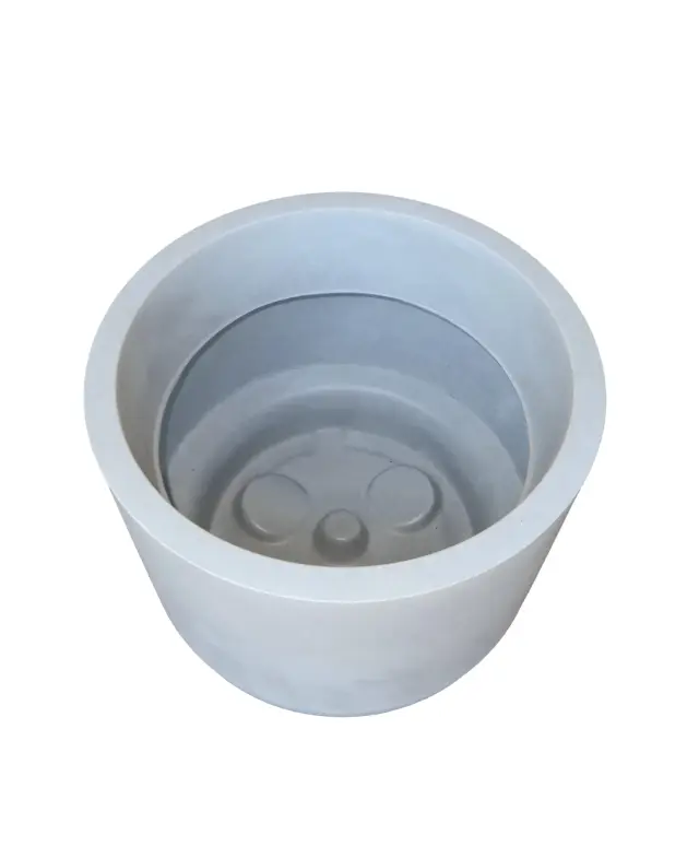 Γλάστρα Japi Match Cylinder Με Πιάτο Burnt Cement JCMC35 2