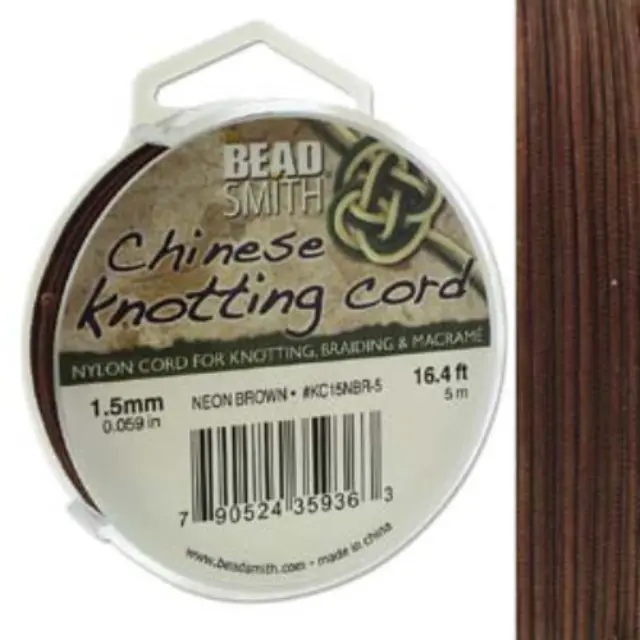 Knot-It Πολυεστερικό Κορδόνι Κοσμημάτων Ø1.5mm, Καφέ Neon - 5m