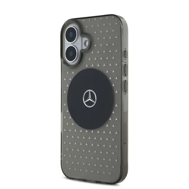 Mercedes PC/TPU Star Pattern MagSafe Case for iPhone 16 Plus Black 3