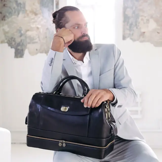 Δερμάτινη Τσάντα Γιατρού Time Resistance Doctor Faustus 1020395 Μαύρο - ONESIZE 2