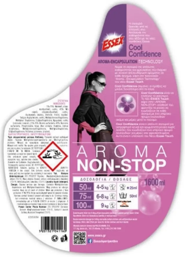 Essex Touch Aroma Non-Stop Υγρό Απορρυπαντικό ρούχων 2.25lt (45 Μεζούρες) 2