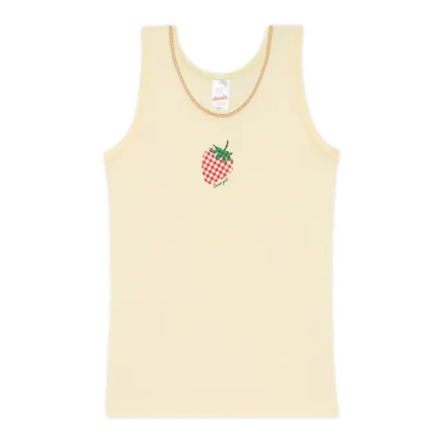Minerva Παιδικό Φανελάκι Κορίτσι Αμάνικο Strawberry, Χρώμα Βανίλια