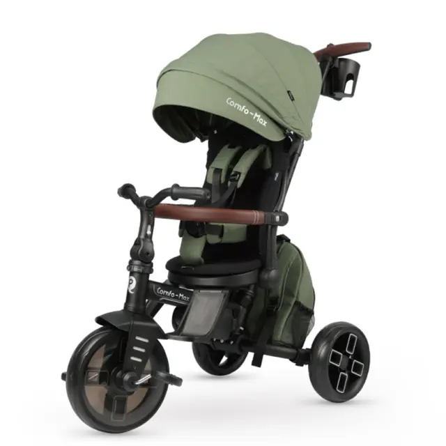 QPlay Comfo Max Αναδιπλούμενο Τρίκυκλο Ποδήλατο 7 σε 1 Olive Green 10+ Μηνών