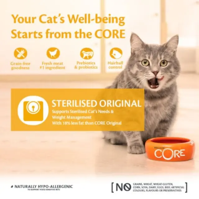 Wellness Core Adult Sterilised Ξηρά Τροφή Γάτας Γαλοπούλα & Κοτόπουλο Χωρίς Σιτηρά 300gr 2