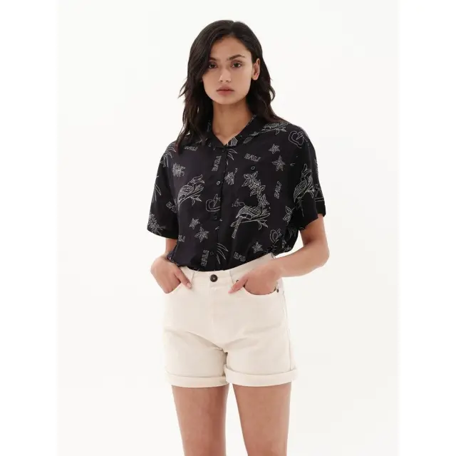 Emerson Women's Cotton 5-Pocket Shorts (231.EW49.95-OFF WHITE) - Λευκό 3