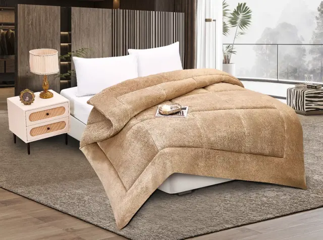 Κουβερτοπάπλωμα solid (240cm x 260cm) light brown -