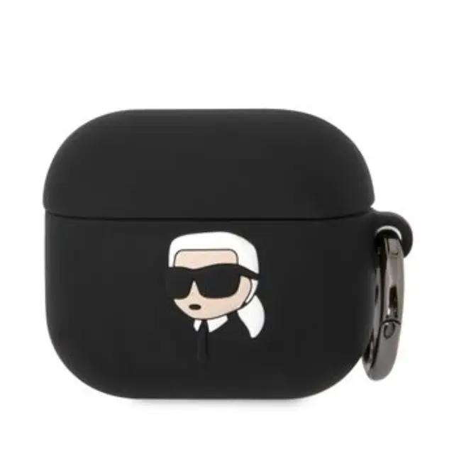 Karl Lagerfeld 3D Logo NFT Karl Head Silicone Case for AirPods 3 Black