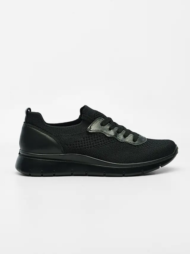 Imac Sneakers Γυναικείο ύφασμα/δέρμα Μαύρο IMA/106210 NERO 3