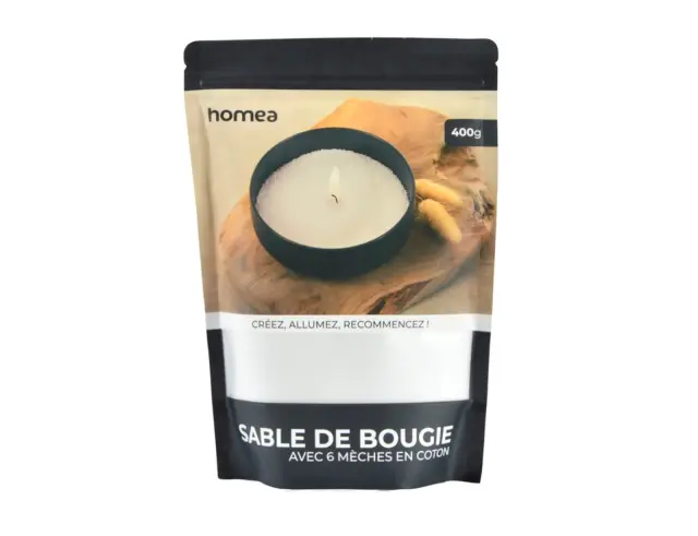 Άμμος Κεριού Homea με 6 φυτίλια - 400g - White 6SDC001BC 2