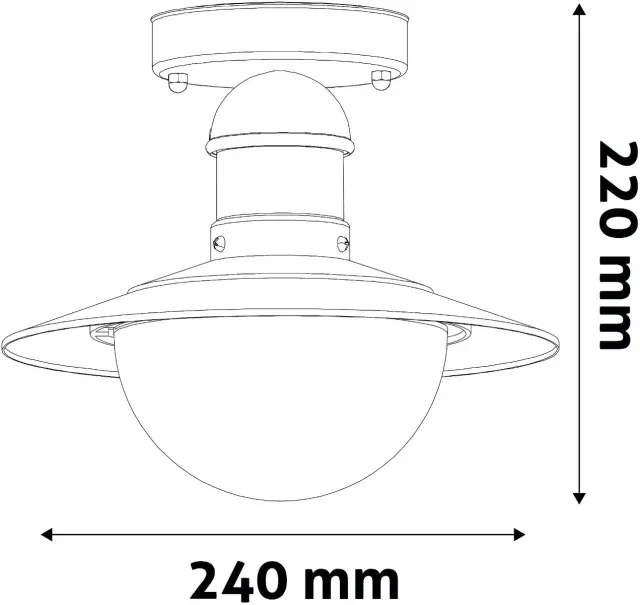 Avide Εξωτερικό Φωτιστικό Οροφής Imperial 1xE27 IP44 Μαύρο 15.001.1529 2