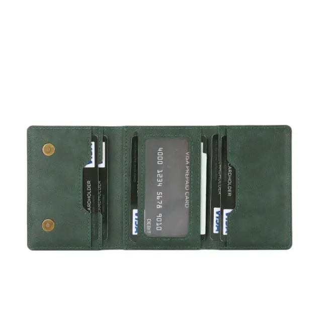 RFID MagSafe Πορτοφόλι Δερματίνης για Κάρτες-Green OEM 2