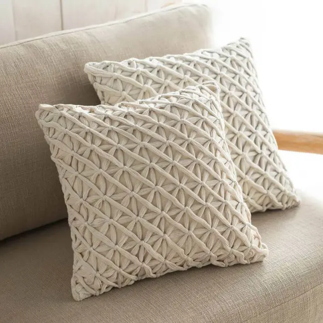 Μαξιλαροθήκη 43x43cm GOFIS HOME ROPY ΕΚΡΟΥ 197/ 05