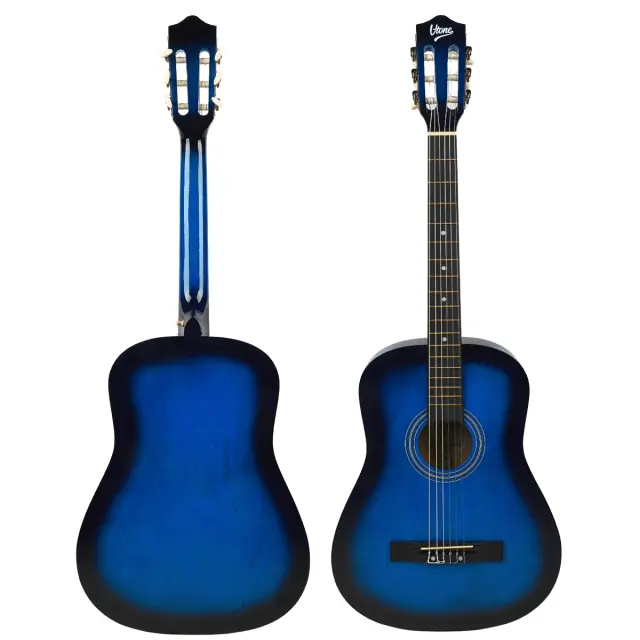 V-TONE CG ONE BB classical guitar 4/4 blueburst to learn for beginners picks strap spare strings cover chords set 2