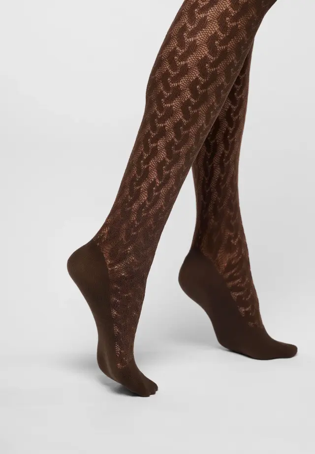 Oroblu Eco Waves Καλσόν Bio-Derived Sneakers Tights Σοκολατί 40 Den 2
