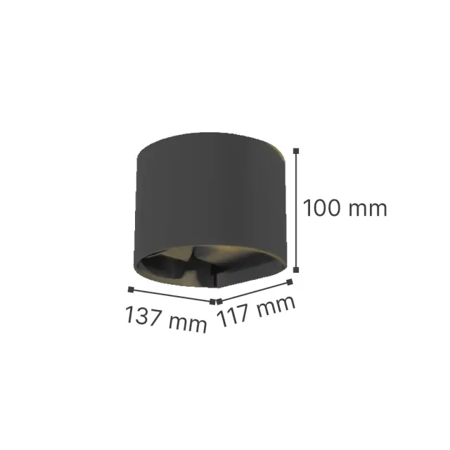 it-Lighting Flathead LED 6W 3CCT Outdoor Wall Lamp in Grey Color (80203530) 2