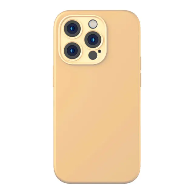 Baseus Liquid Silica Back Cover Σιλικόνης Sunglow Σετ με Τζαμάκι (iPhone 14 Pro Max)