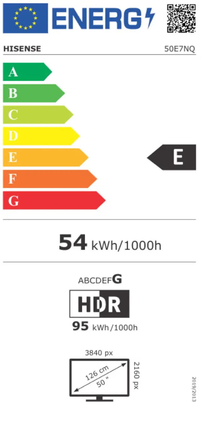 Hisense 50E7NQ Smart Τηλεόραση 50" 4K UHD QLED HDR 3