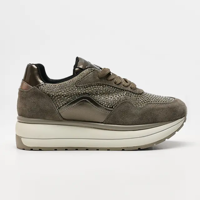 Donna Serena Sneakers Γυναικείο δέρμα suede Γκρί DSE/5531 PIOMBO