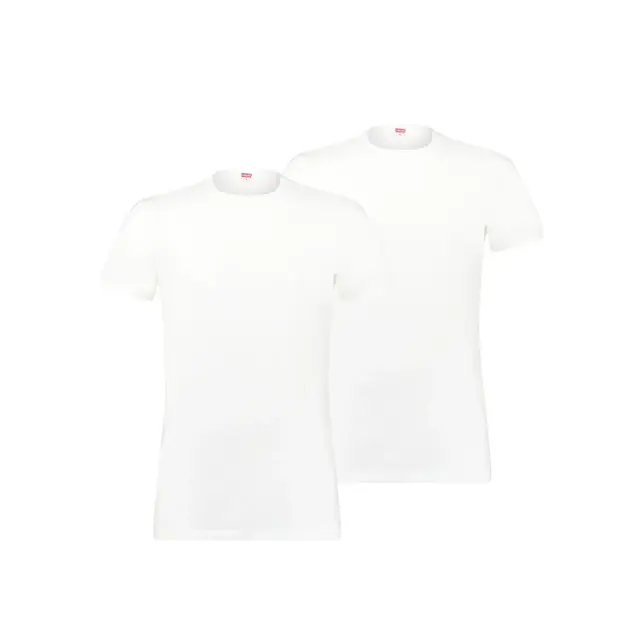 Levi's Ανδρικό Φανελάκι High Comfort Solid T-Shirt - Διπλό Πακέτο, Χρώμα Λευκό