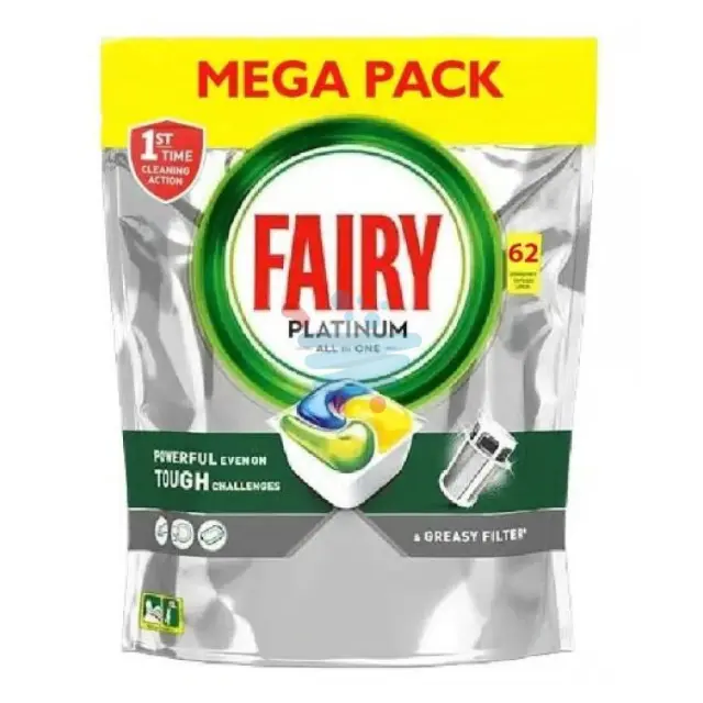 Fairy Platinum All in One 62 Κάψουλες Πλυντηρίου Πιάτων με Άρωμα Lemon