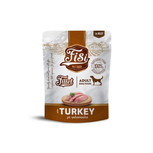Fisi Fillet Adult Dog Γαλοπούλα Σε Ζελε Pouch 8x500gr