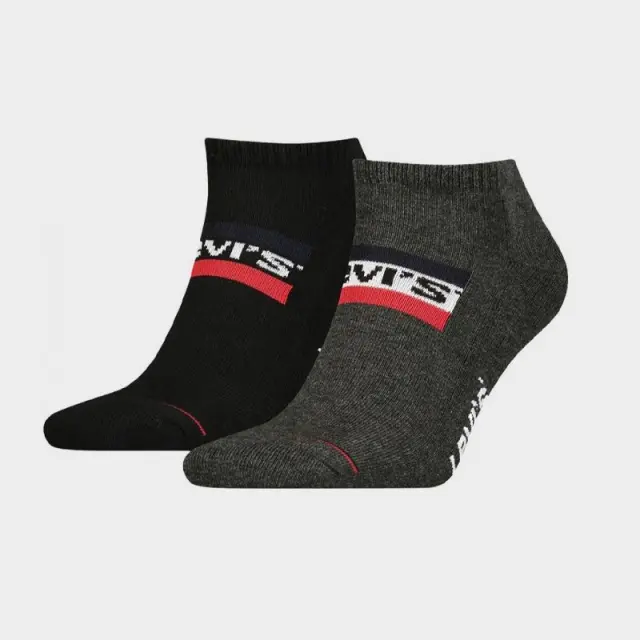 Κάλτσες Levi's Low Rise Sportswear 2 Ζεύγη 37157-0766 Μαύρο Γκρι - 39-42