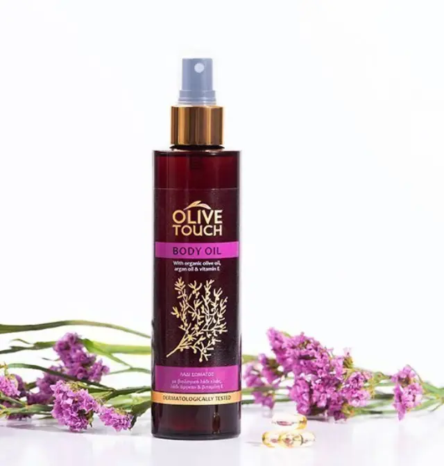 OLIVE TOUCH Λάδι Σώματος με βιολογικό Λάδι ελιάς, λάδι Αργκάν και βιταμίνη Ε 200ml