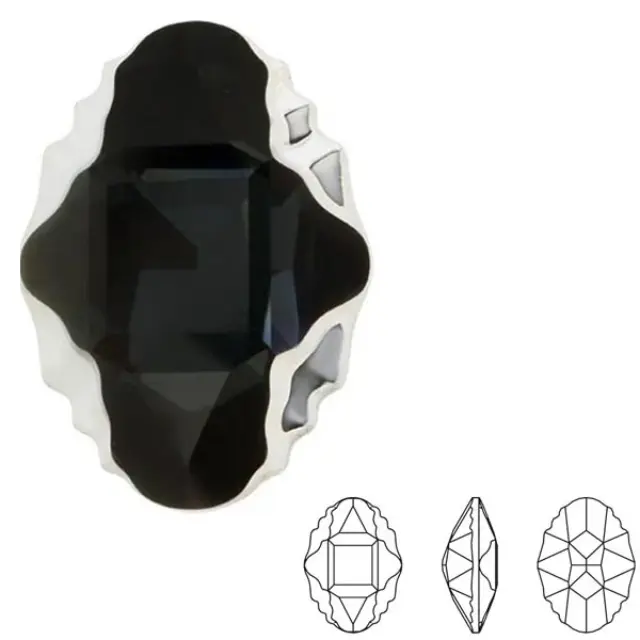 Swarovski 4926 Oval Tribe Fancy Stone Graphite Light Chrome 10x14mm - 1τεμ