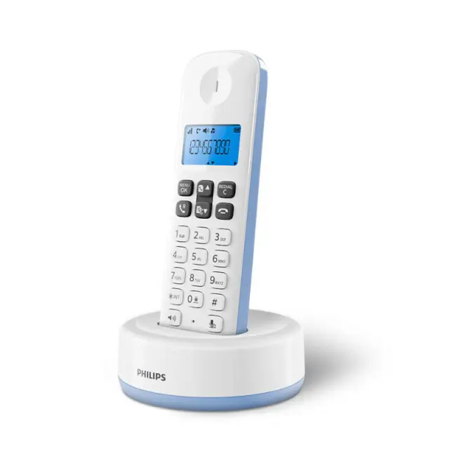 Philips D1611S Ασύρματο Τηλέφωνο με Aνοιχτή Aκρόαση Γαλάζιο 2