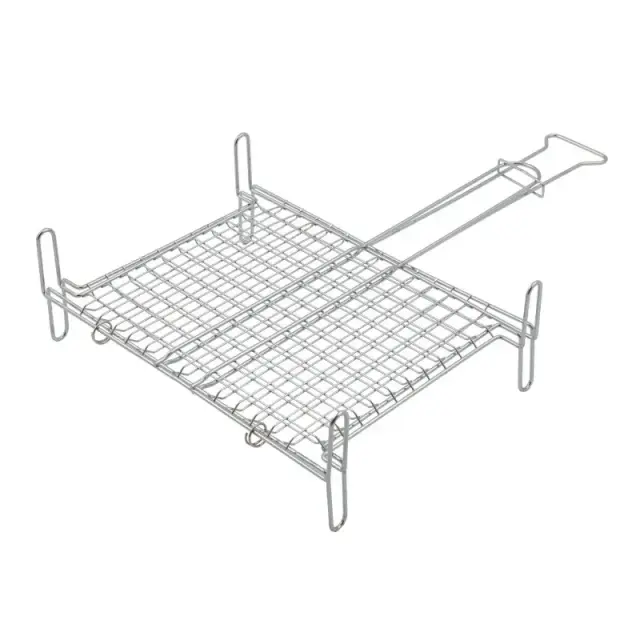 Viosarp Διπλή Σχάρα Ψησίματος Χρωμίου με Πόδια 38x30cm