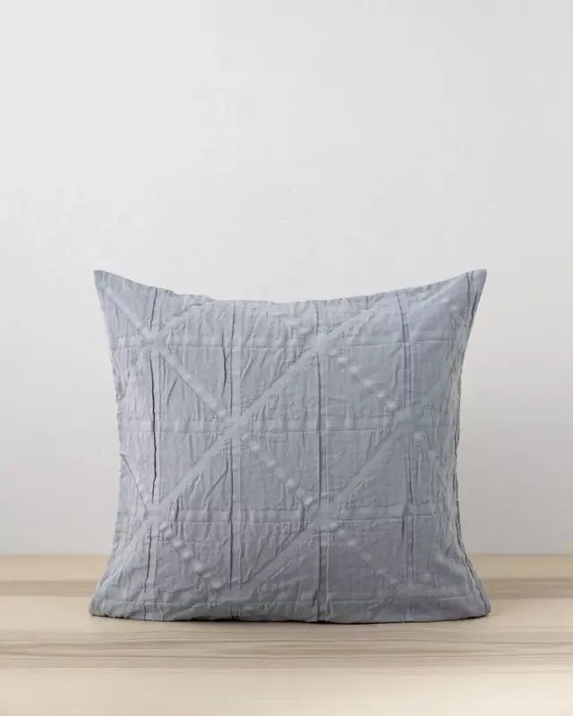 Διακοσμητική Μαξιλαροθήκη 45x45 Ματλασέ Nima Drift Gray 100% βαμβακερό