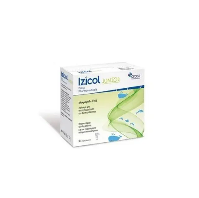 Cross Pharmaceuticals Izicol Junior Μακρογόλη 3350 για την Αντιμετώπιση της Παιδικής Δυσκοιλιότητας, 20 x 6gr