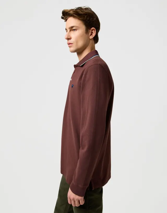 Wrangler Ανδρική Pique Polo Mπλούζα 112371508 – Mahogany - S 2