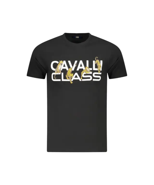 Cavalli Class - Ανδρική Μπλούζα T-Shirt Κοντομάνικη Regular Fit TXT60MJD060-05051 Μαύρο