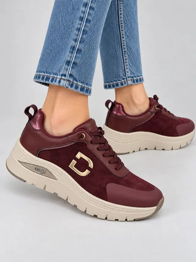 Donna Serena Sneakers Γυναικείο δέρμα/ύφασμα Μπορντώ DSE/146137 BORDEAUX - 41 2