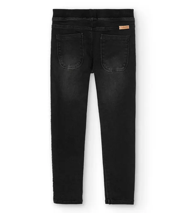 Boboli Basic Παντελόνι τζιν ελαστικό slim fit με παγιέτες στο πλάι για κορίτσι - 7Y 2