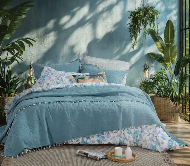 ΚΟΥΒΕΡΛΙ ΥΠΕΡΔΙΠΛΟ FERAGGIO BLUE 230X240 NEF-NEF HOMEWARE PETROL