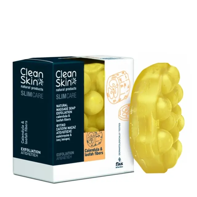 CleanSkin Φυσικό Σαπούνι Για Αδυνάτισμα & Απολέπιση Με Καλέντουλα & Ίνες Λούφας 100gr
