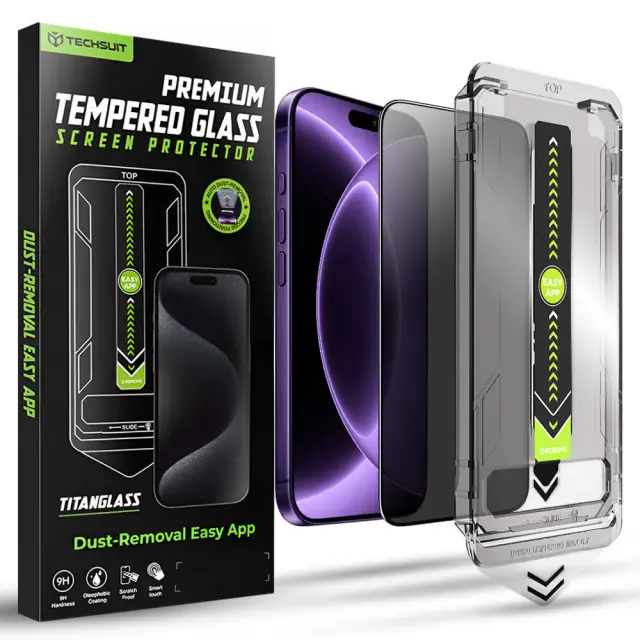 Techsuit - TitanGlass FullCover - iPhone 18 Pro - Privacy