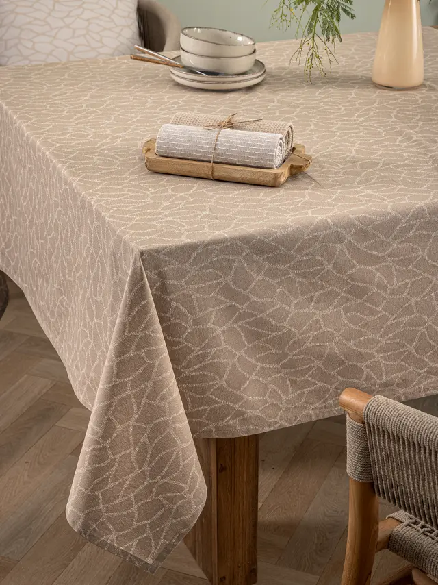 Τραπεζομάντηλο 140x180 Formal Dinner Palamaiki MH300 Μπεζ 100% βαμβακερό