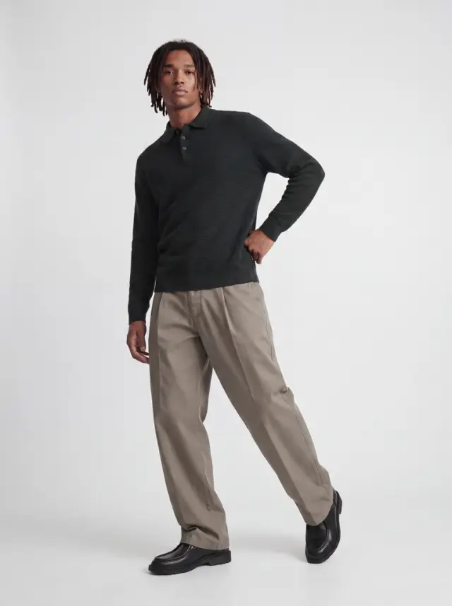 JPRBLURILEY KNIT POLO LS - Scarab 2