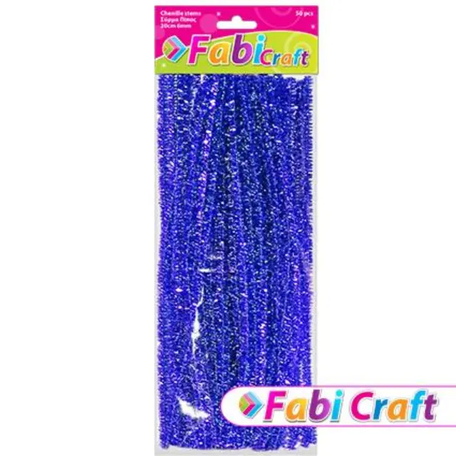 Σύρμα Πίπας Μεταλλιζέ Fabi 0.6x30cm 50τεμ Μπλε